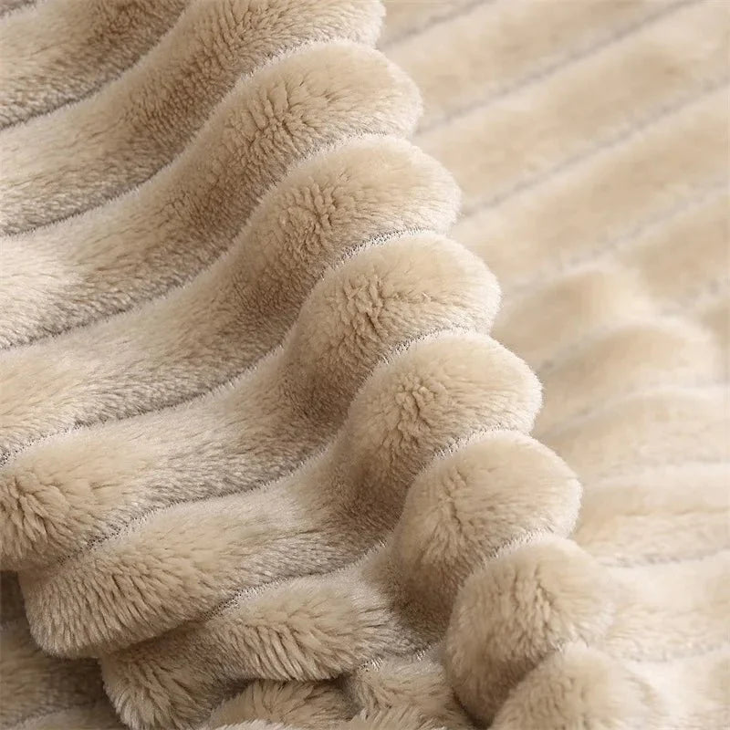 Fleece Throw Blanket, Striped Sofa Throw, Bed Throw, Soft Flannel Fleece Blanket for Autumn and Winter_12