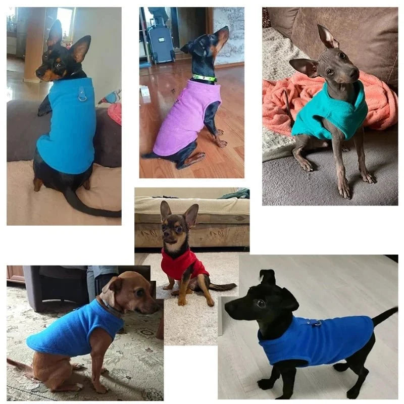 Warm Dog Vest with D Ring, Fleece Dog Coat for Small Dogs and Cats, Warm Dog Jacket_12