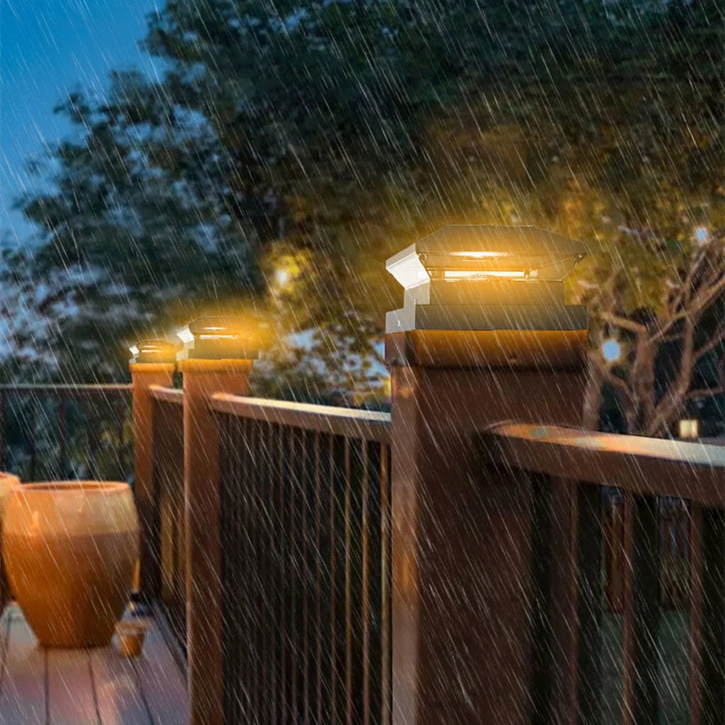 Outdoor Lights Solar Powered Dusk to Dawn, Solar Garden Lights, Solar Fence Lights for Wall and Post