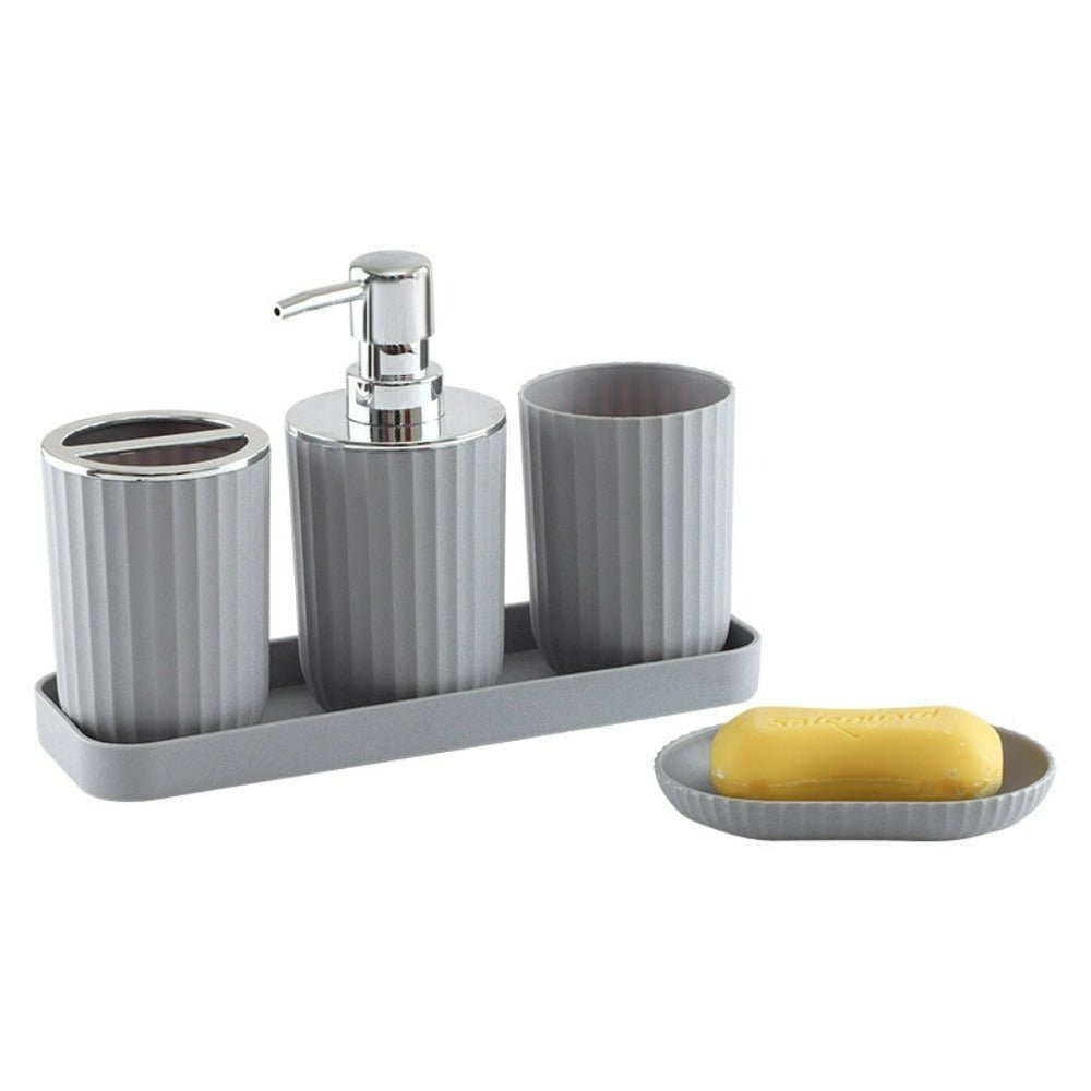 Bathroom Accessories Set, 5 Piece Bathroom Set with Soap Dispenser and Soap Dish, Toothbrush Holder with Cup and Tray_08