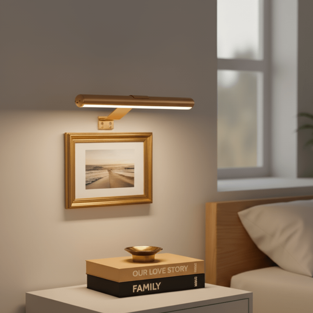Rechargeable Wall Lights, Wireless Picture Light with 360 Rotatable Head, Dimmable Battery Operated Wall Light