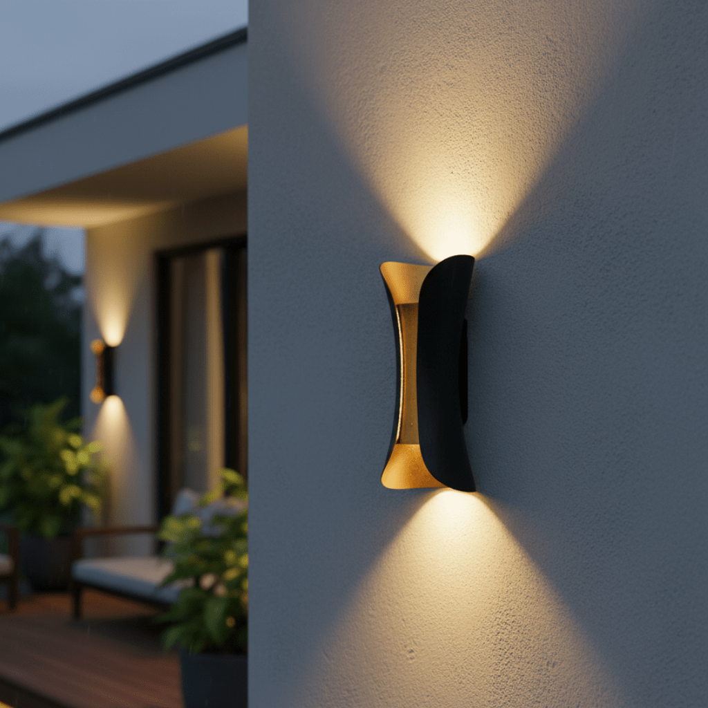 Outdoor Wall Light, Curved LED Garden Light IP65, Hallway Light for Indoor and Outdoor Use