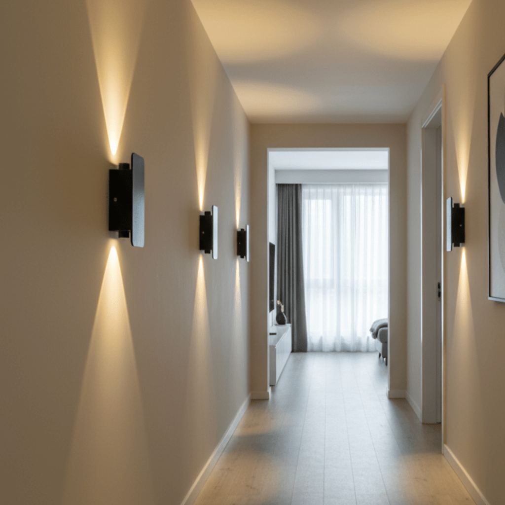 LED Wall Lights Indoor, Modern Black Wall Light, Minimalist Aluminium Wall Sconce in Gold or Coffee