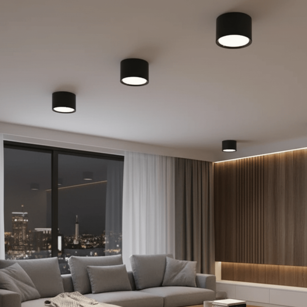LED Ceiling Lights, Lounge Ceiling Light in Black and White, Hallway Ceiling Light for Bedroom and Office