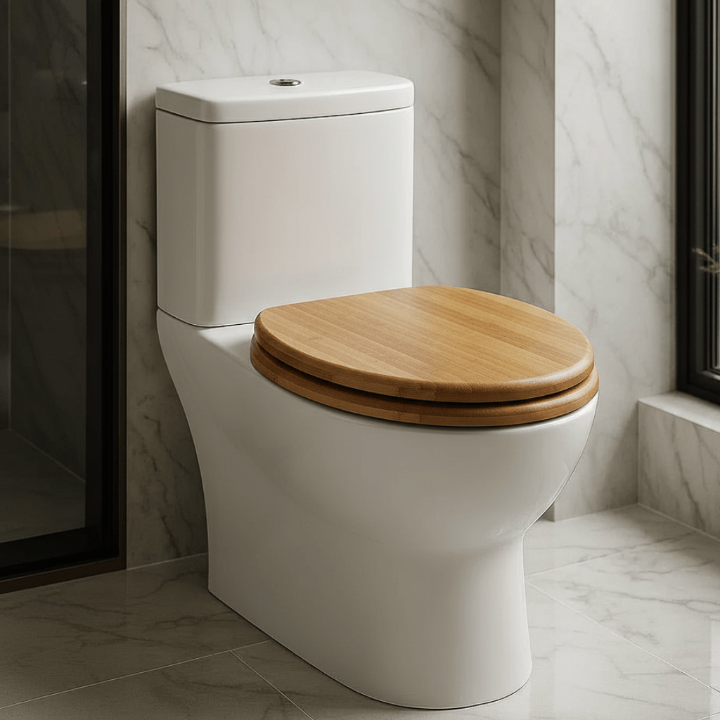 Toilet Seat with Soft Close, Wooden Toilet Seat with Adjustable Hinges, Oval Replacement Toilet Seat_04