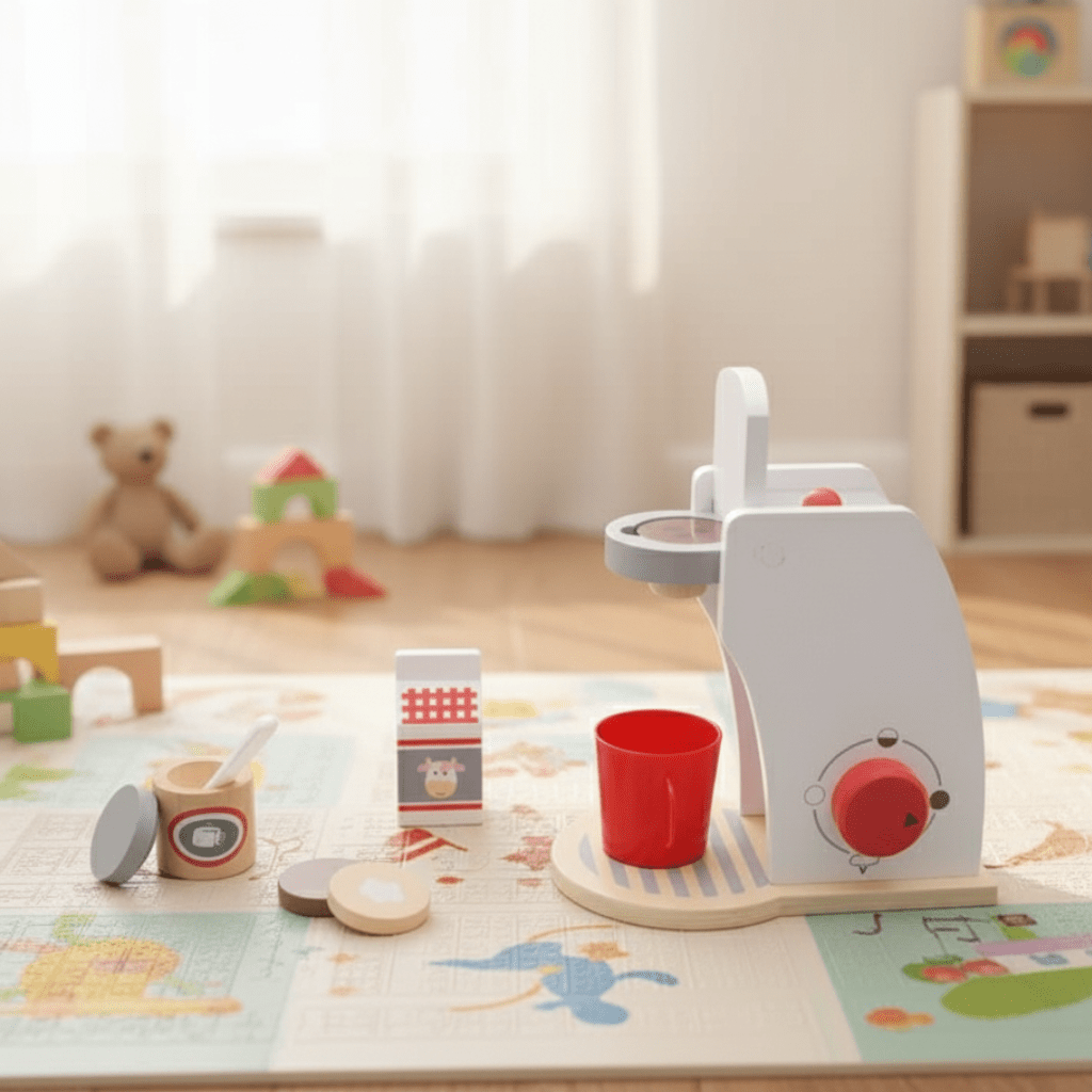 Toy Kitchen Accessories, Wooden Toy Coffee Machine or Toaster, Wooden Toys for Role Play, Toy Kitchenware