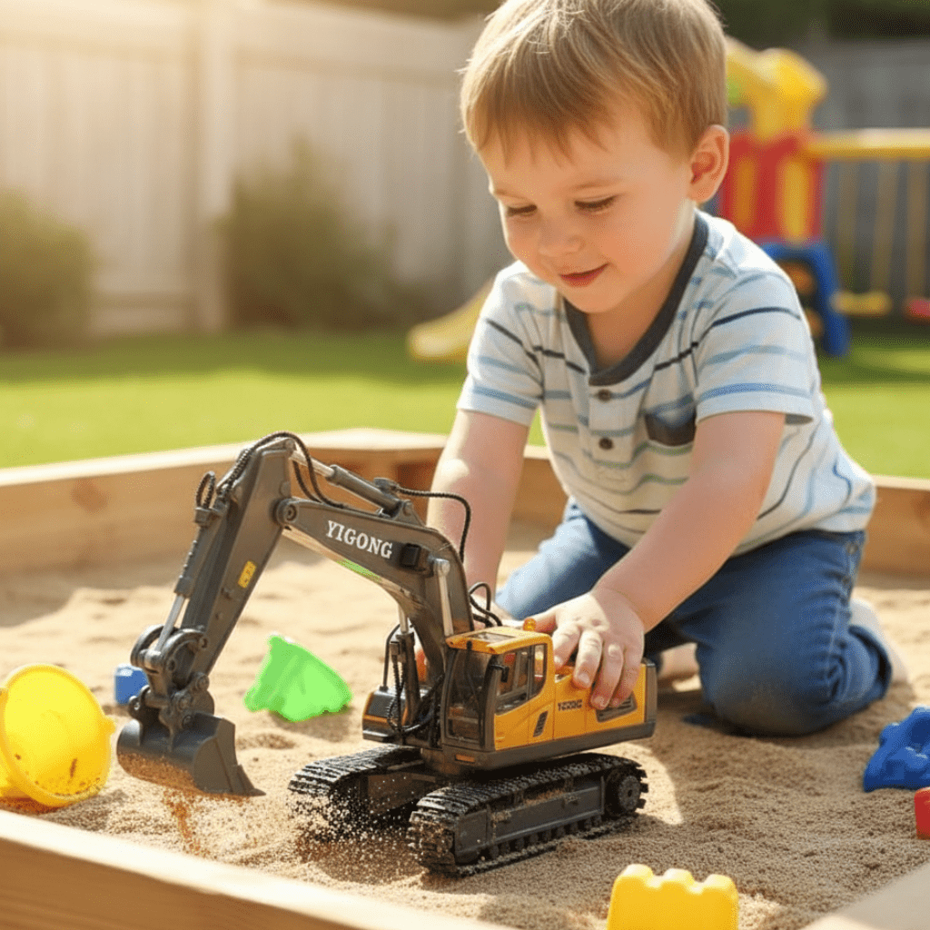 RC Excavator 2.4 GHz, Remote Controlled Excavator with Movable Arm, Toy Digger, RC Digger for Indoor and Outdoor_01