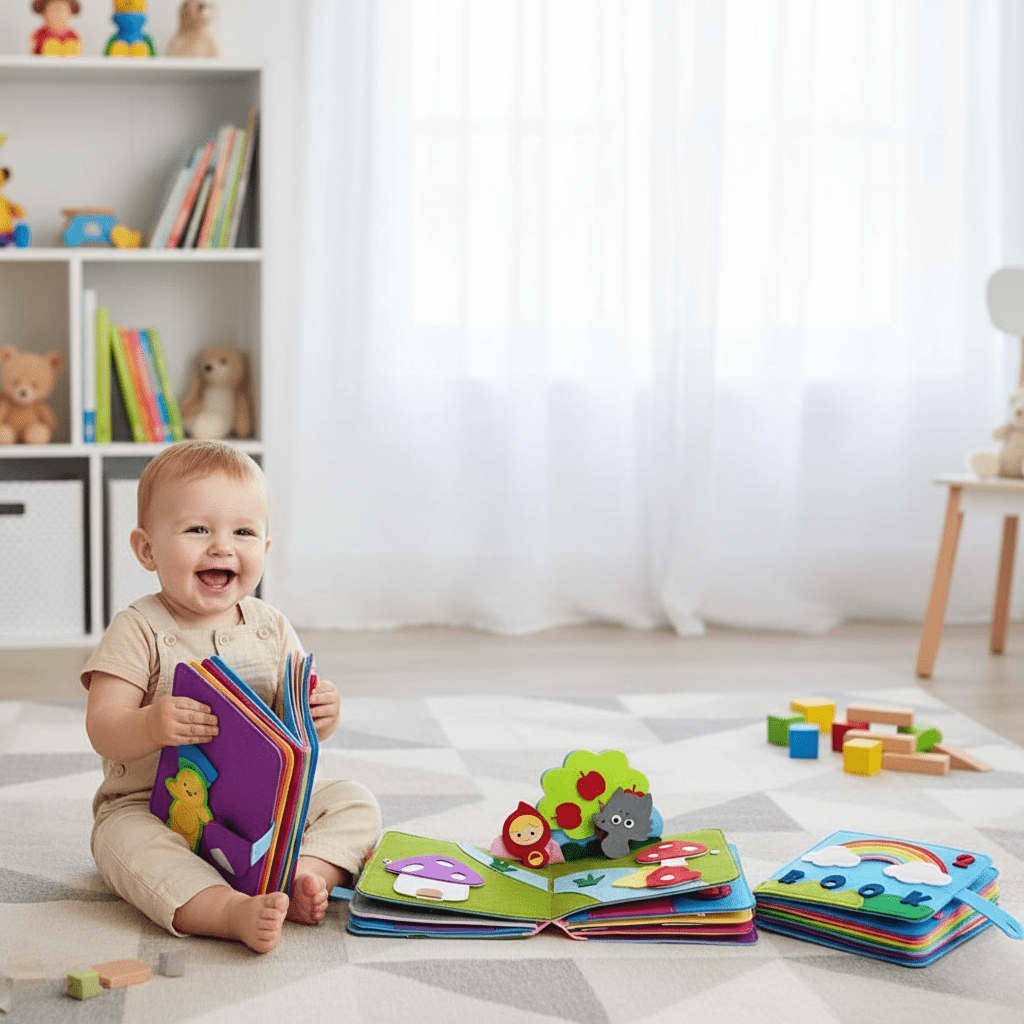 Montessori Busy Board, Infant Sensory Toys, Toddler Toys for 3D Learning and Discovery, Baby Gifts for 1 Year Old