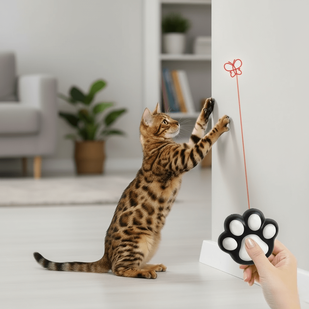 Interactive Cat Toys for Indoor Cats, Cat Laser Toy with 5 Light Patterns and Automatic Timer, Cat Laser Pointer