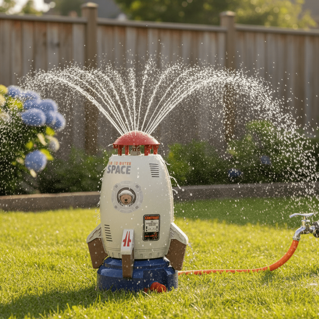 Garden Sprinkler for Kids, Outdoor Toys for 3 Year Olds, 360 Rotating Water Sprayer, Water Play Garden Toys