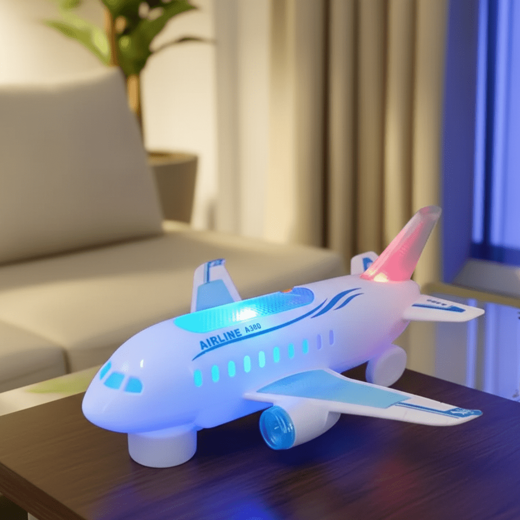 Aeroplane Toy with Lights and Music, Electric Airplane Toy with 360 Rotation, Toy Plane, Light Up Toys for Kids_00