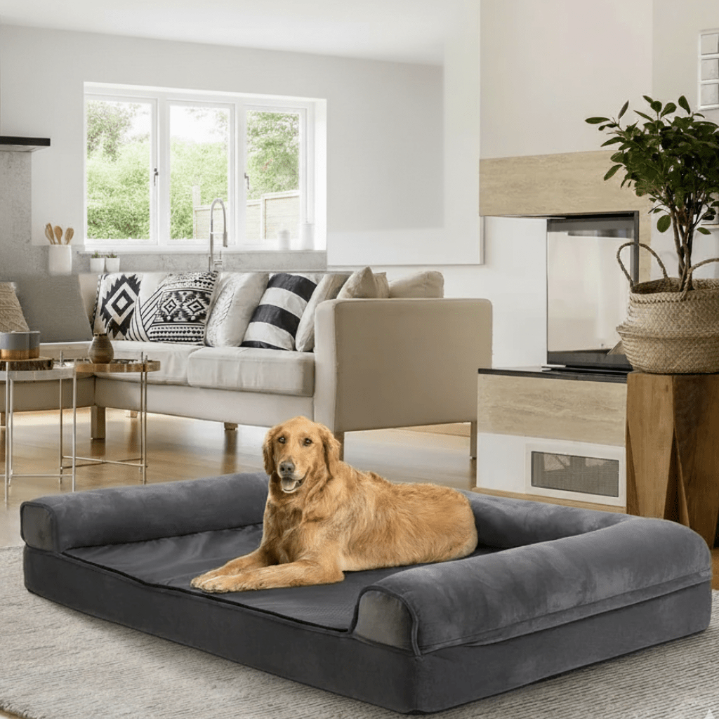 Dog Beds, Orthopaedic Dog Bed for Large Dogs with Memory Foam, Water Resistant Dog Bed with Washable Cover