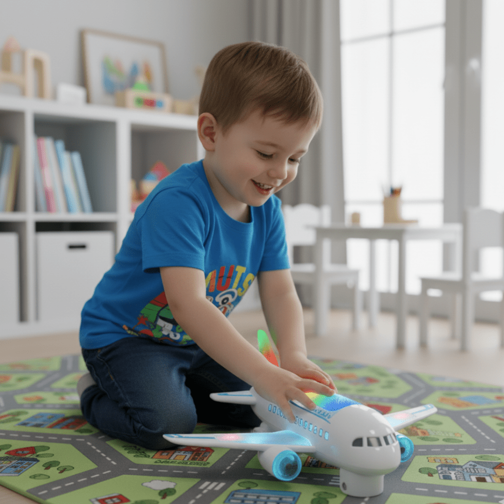 Aeroplane Toy with Lights and Music, Electric Airplane Toy with 360 Rotation, Toy Plane, Light Up Toys for Kids_02