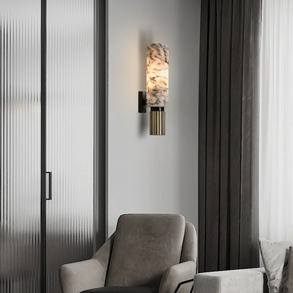 MarbleGlow | Elegant Brass Finished LED Wall Light with Unique Design 5
