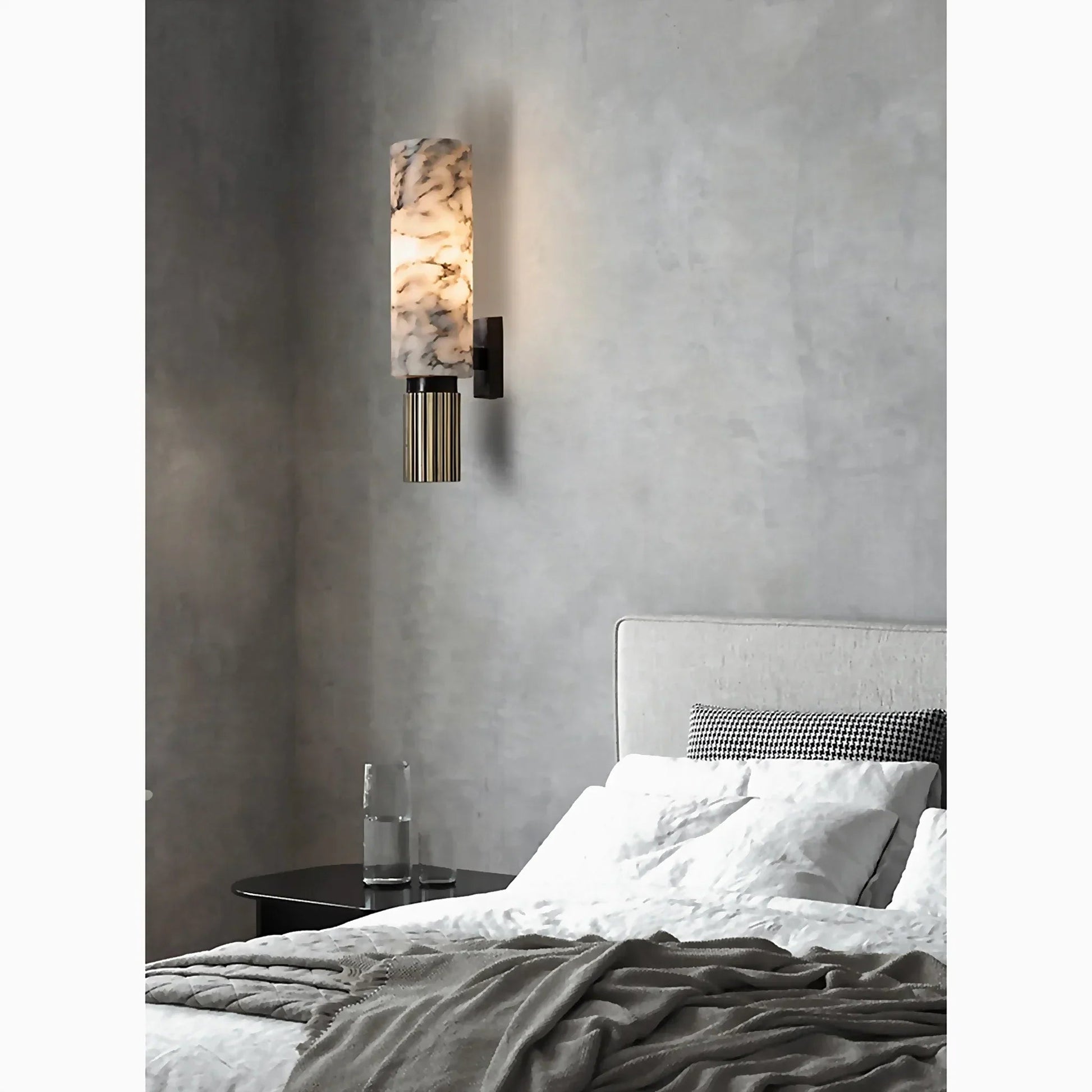 MarbleGlow | Elegant Brass Finished LED Wall Light with Unique Design 7