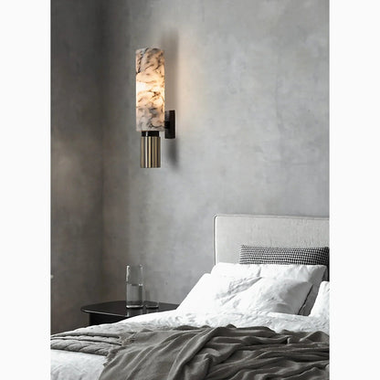 MarbleGlow | Elegant Brass Finished LED Wall Light with Unique Design 7