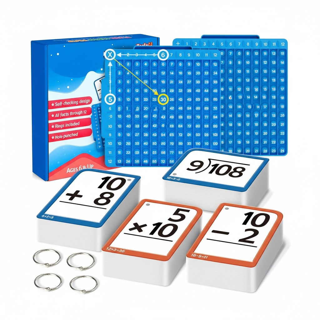 Math Mastery | Interactive Math Learning Toy Set with Silicone Board & Flashcards for Engaging Skill Development