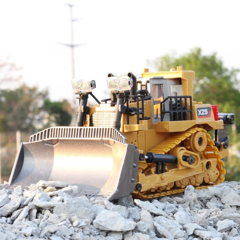MegaBuild Pro | RC Bulldozer Toy with Realistic Tracks & LED Lights | Engaging Construction Play for Kids 2