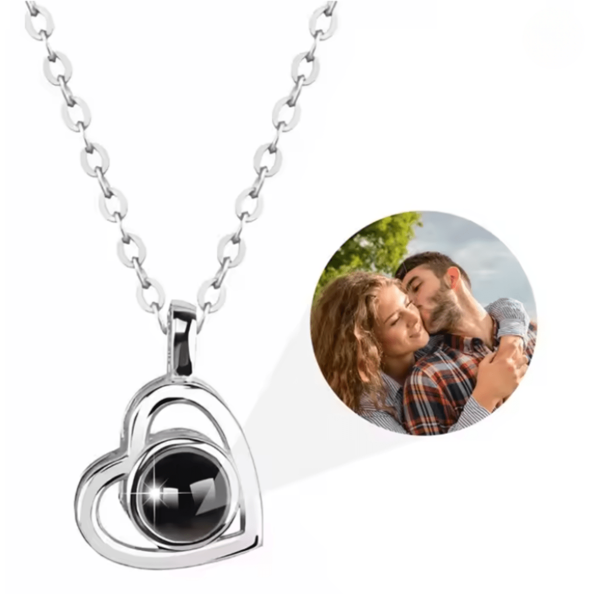 Personalised Necklace with Photo, Heart Necklace Projecting I Love You in 100 Languages – image 14