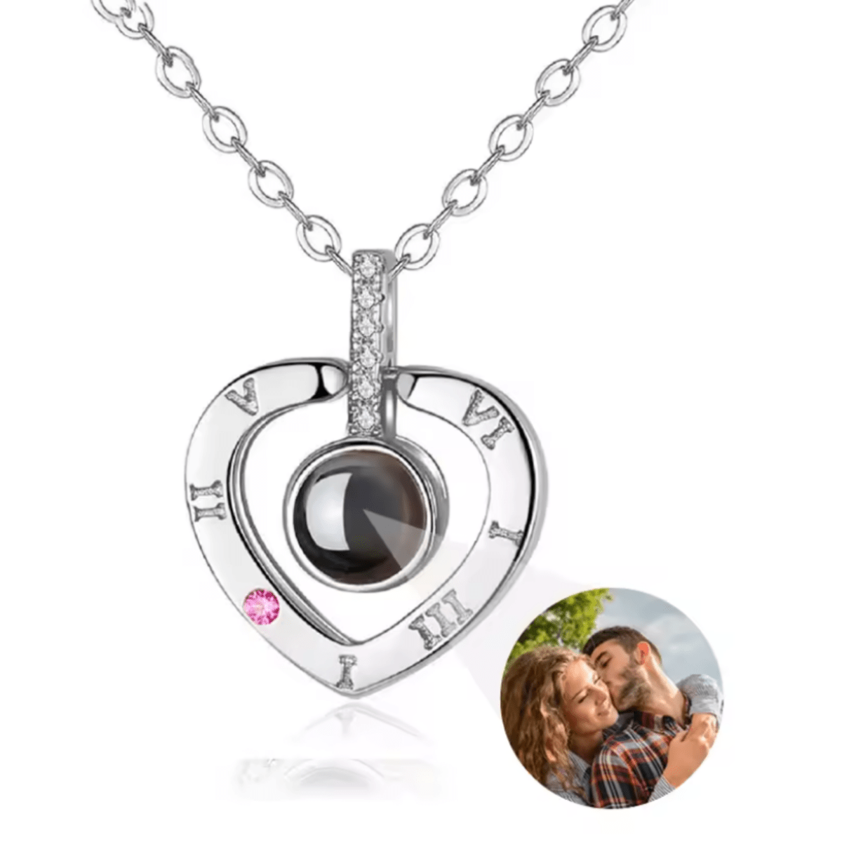 Personalised Necklace with Photo, Heart Necklace Projecting I Love You in 100 Languages – image 16