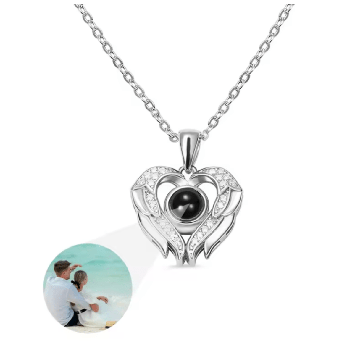 Personalised Necklace with Photo, Heart Necklace Projecting I Love You in 100 Languages – image 18