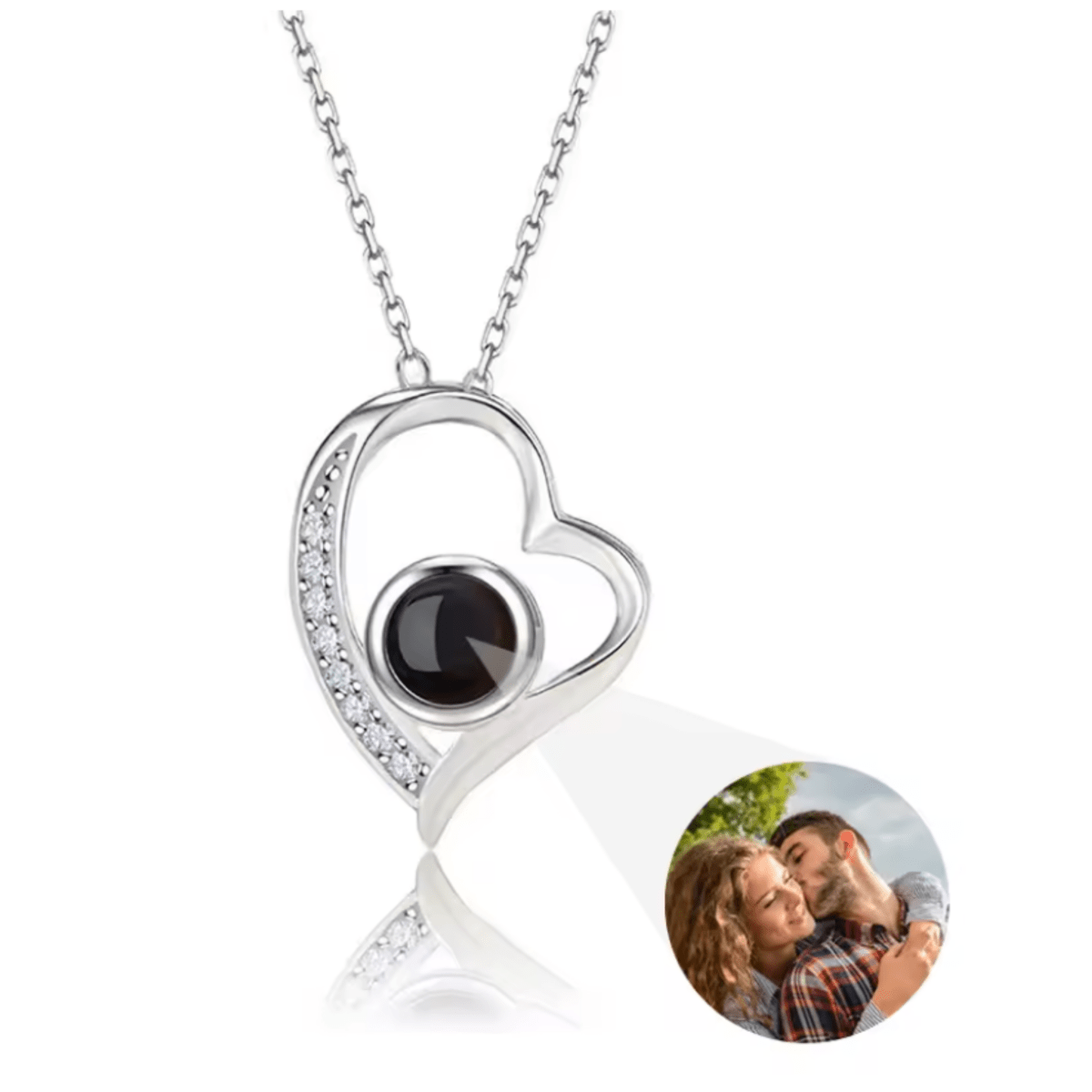 Personalised Necklace with Photo, Heart Necklace Projecting I Love You in 100 Languages – image 22