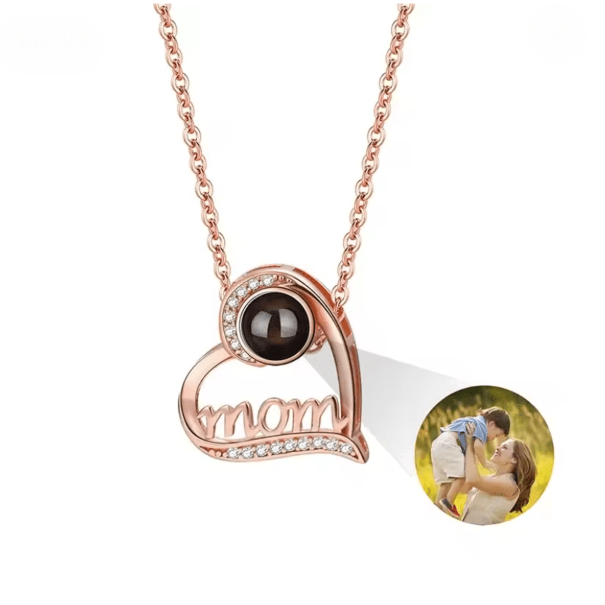Personalised Necklace with Photo, Heart Necklace Projecting I Love You in 100 Languages – image 24
