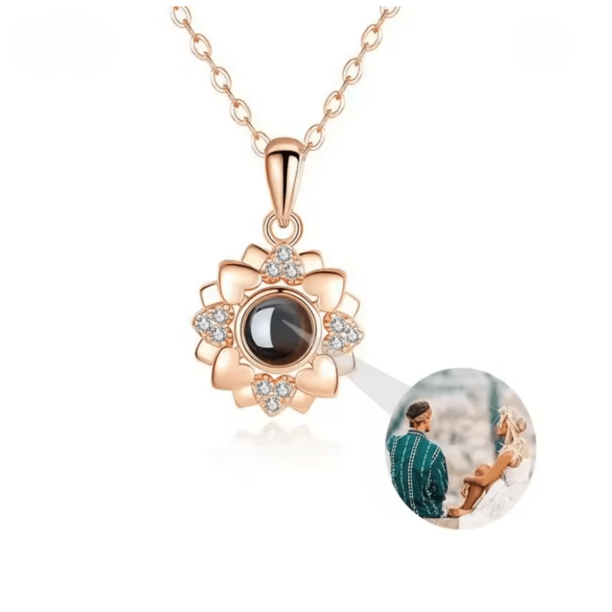Personalised Necklace with Photo, Heart Necklace Projecting I Love You in 100 Languages – image 32