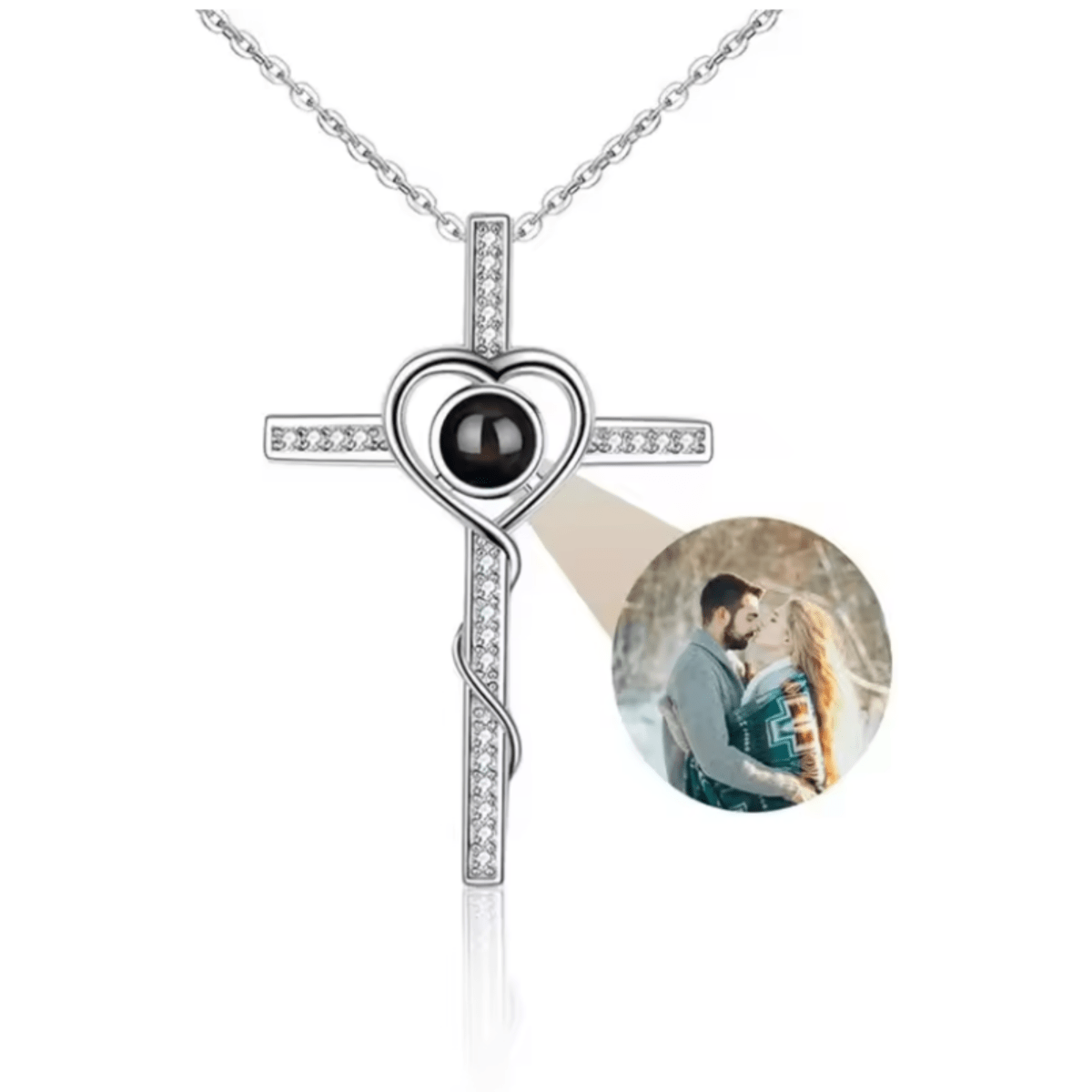 Personalised Necklace with Photo, Heart Necklace Projecting I Love You in 100 Languages – image 10