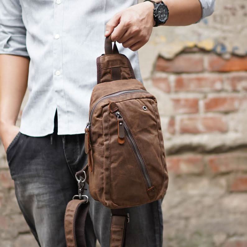 Canvas Sling Backpack, Travel Sling Bag for Everyday Use – image 6