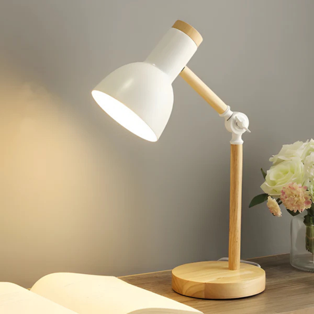 Milo LED Desk Lamp | Adjustable Wooden and Metal Design for Bedside or Workspace 1