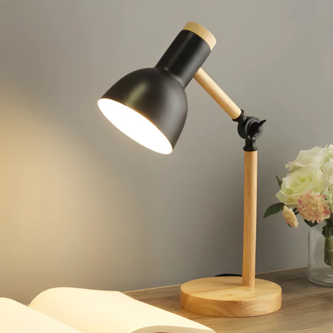 Milo LED Desk Lamp | Adjustable Wooden and Metal Design for Bedside or Workspace 3