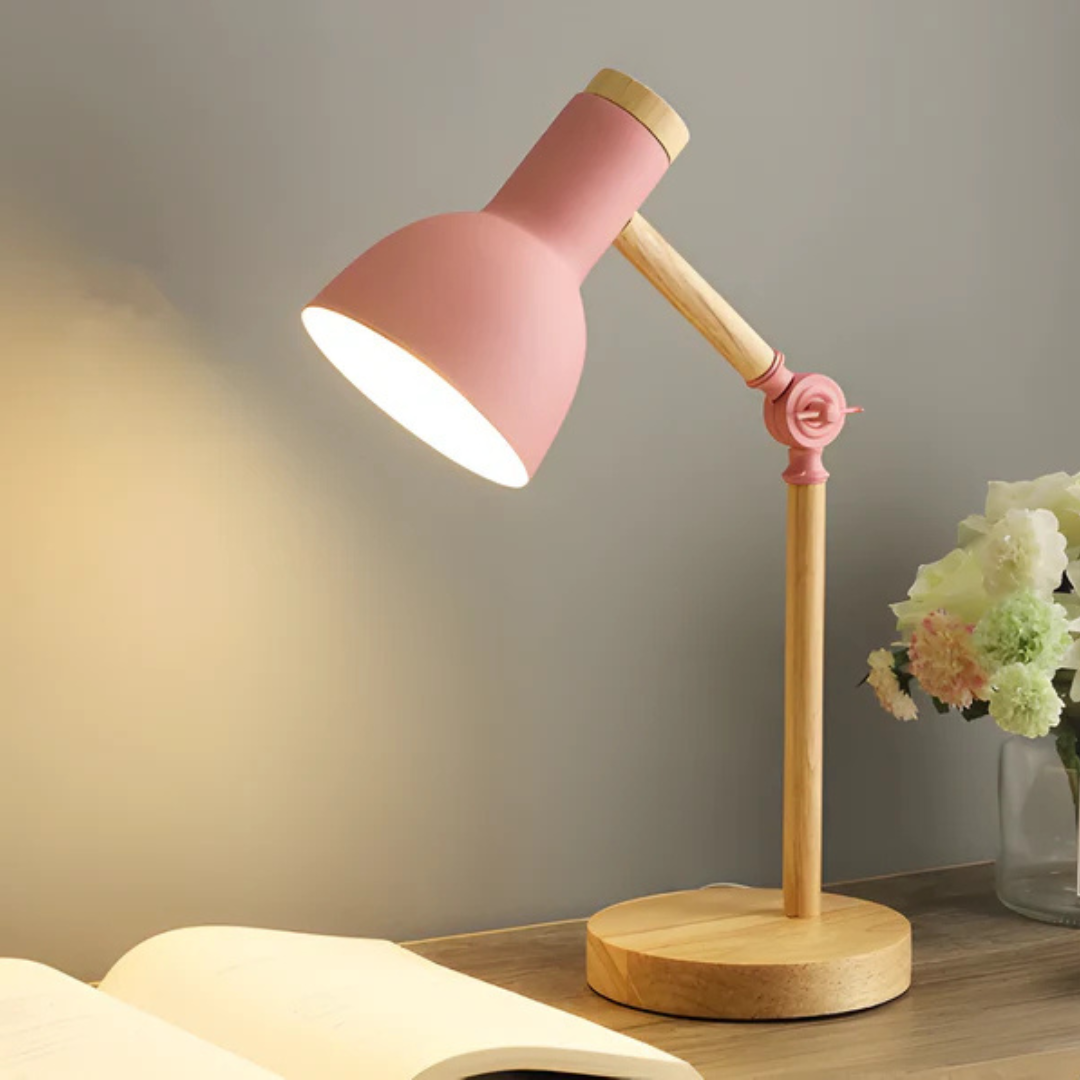 Milo LED Desk Lamp | Adjustable Wooden and Metal Design for Bedside or Workspace 4