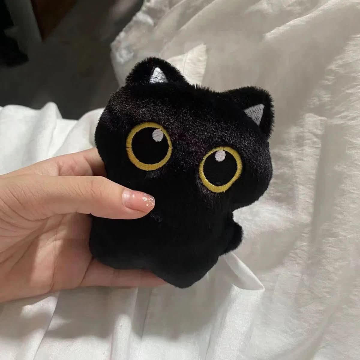 Black Cat Soft Toy 10 cm, Cat Cuddly Toy