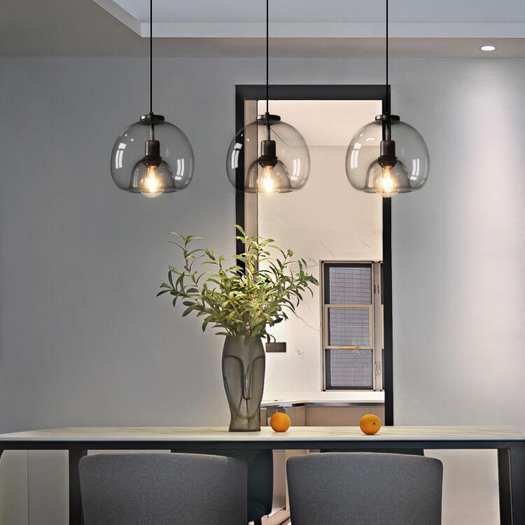 Minimalist Smoked Glass Pendant Light with Soft Illumination | Stylish Design for Modern Interiors 1