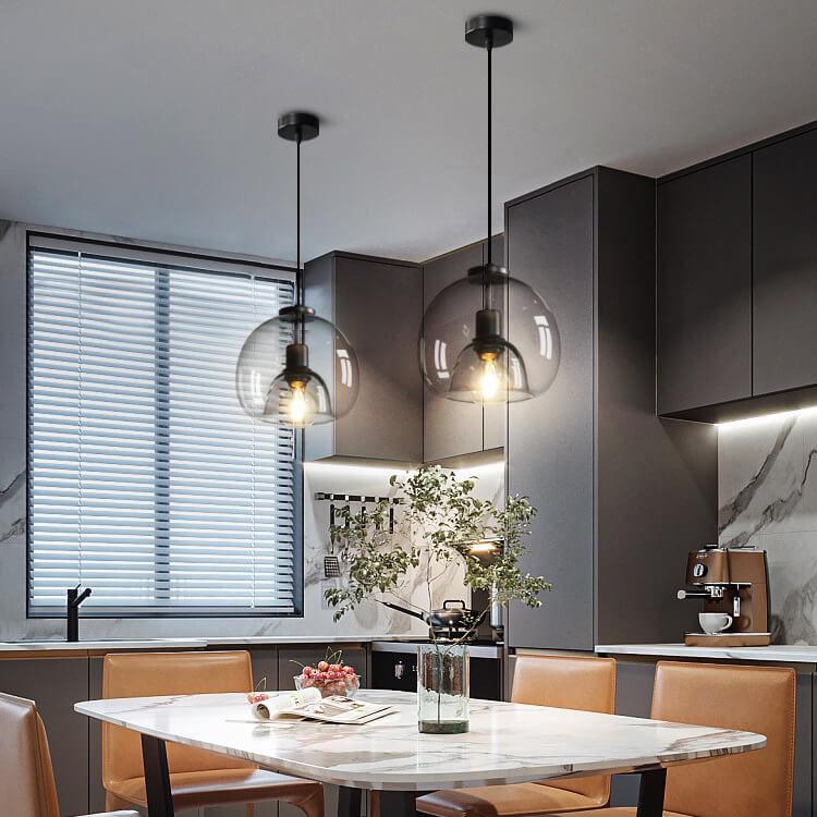 Minimalist Smoked Glass Pendant Light with Soft Illumination | Stylish Design for Modern Interiors 2