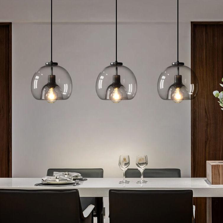 Minimalist Smoked Glass Pendant Light with Soft Illumination | Stylish Design for Modern Interiors 4