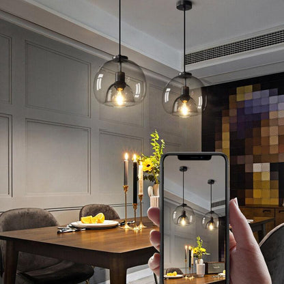 Minimalist Smoked Glass Pendant Light with Soft Illumination | Stylish Design for Modern Interiors 5
