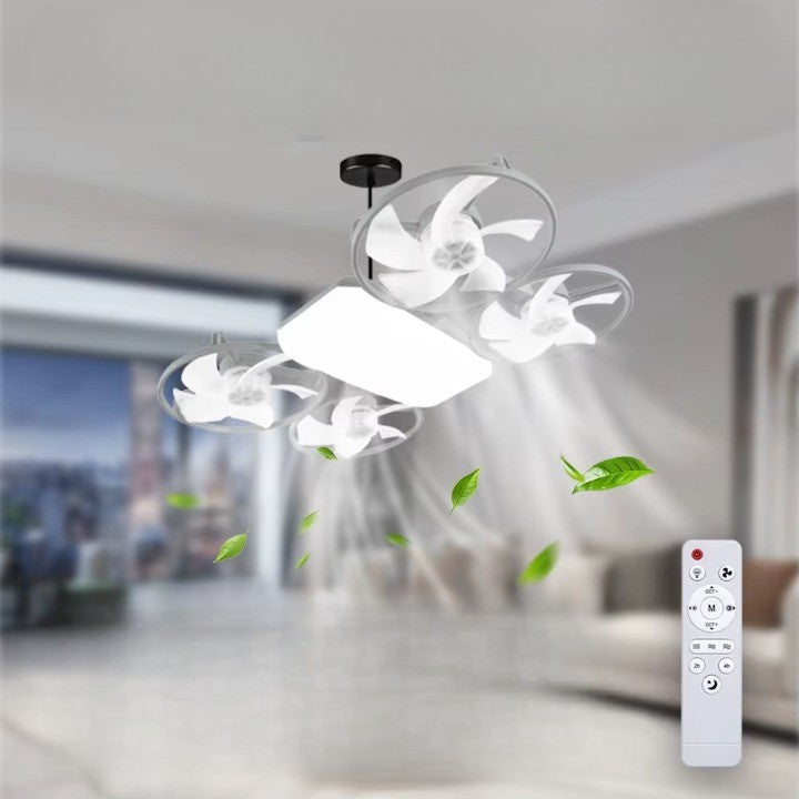 Modern Ceiling Fan with LED Lights & Remote Control | Space-Saving Design for Bedrooms 0