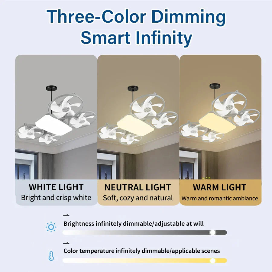 Modern Ceiling Fan with LED Lights & Remote Control | Space-Saving Design for Bedrooms 2