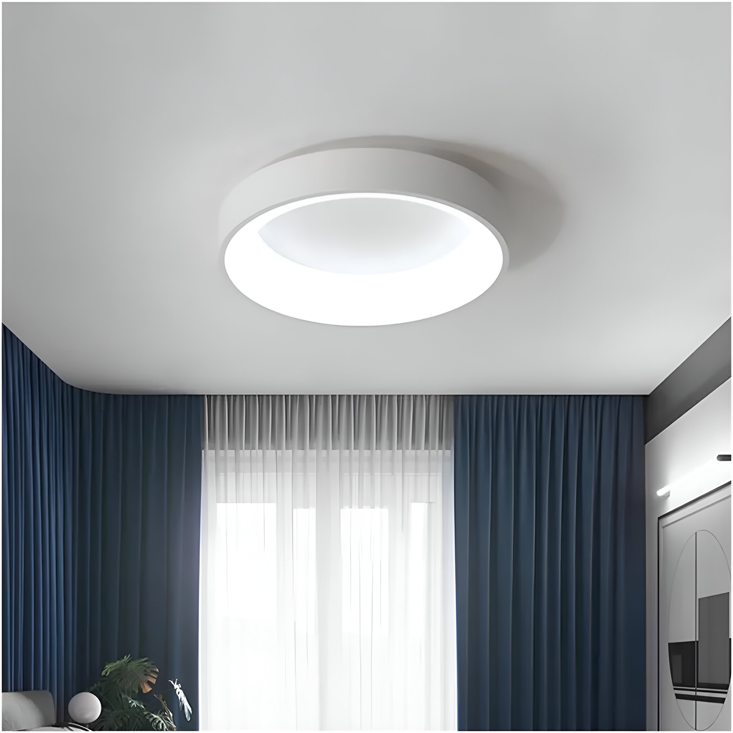 Modern Elegance | Flush Mount Ceiling Light with Integrated LED | Minimalist Design for Soft Ambient Glow