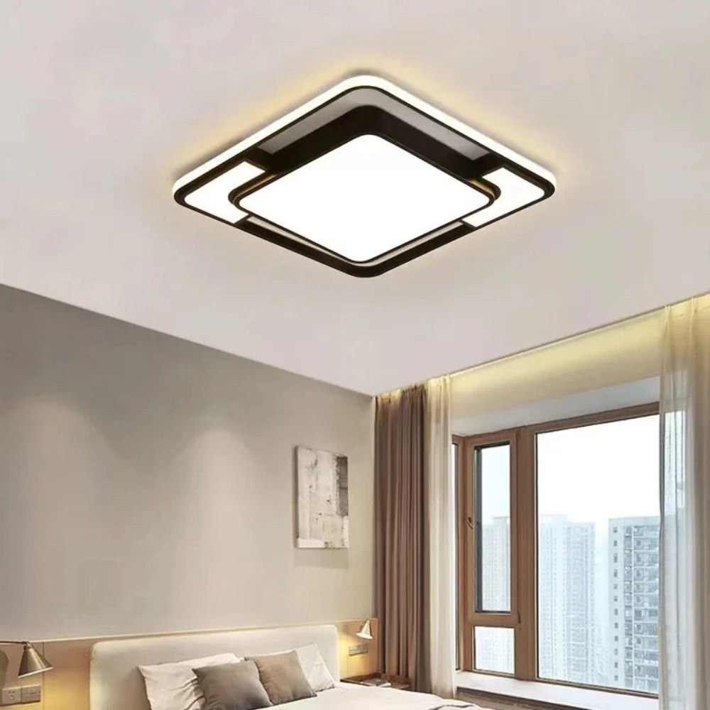 Modern Geometric LED Ceiling Light with Remote Control & Adjustable Ambiance 0