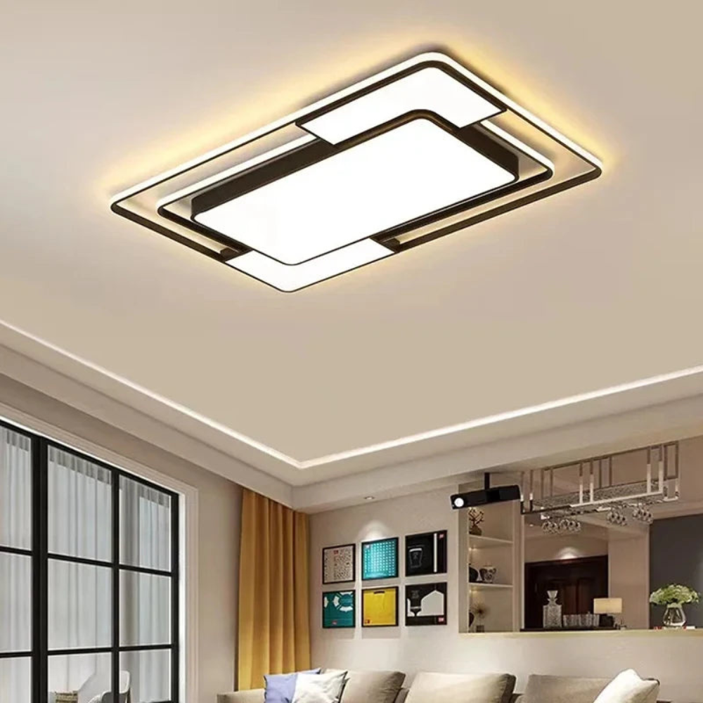 Modern Geometric LED Ceiling Light with Remote Control & Adjustable Ambiance 1
