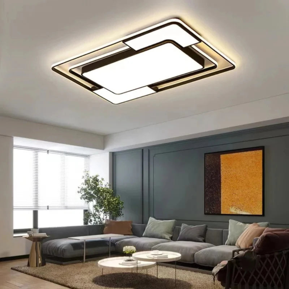 Modern Geometric LED Ceiling Light with Remote Control & Adjustable Ambiance 3