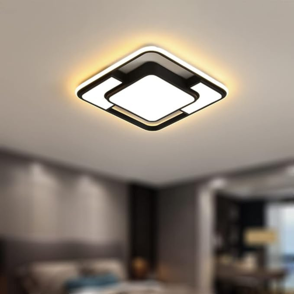 Modern Geometric LED Ceiling Light with Remote Control & Adjustable Ambiance 4