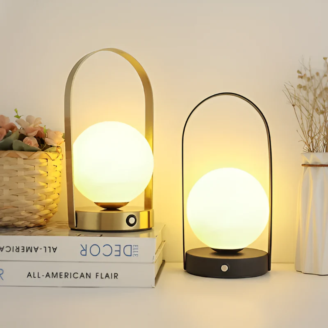 Modern Globe | LED Table Lamp with Touch Dimming & Rechargeable Design | Stylish Cordless Lighting for Any Space 1