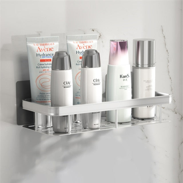 Modern Metal Bathroom Shelf | Durable Suction Cup Storage for Space-Saving Organization 4