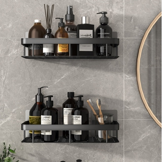 Modern Metal Bathroom Shelf | Durable Suction Cup Storage for Space-Saving Organization 5
