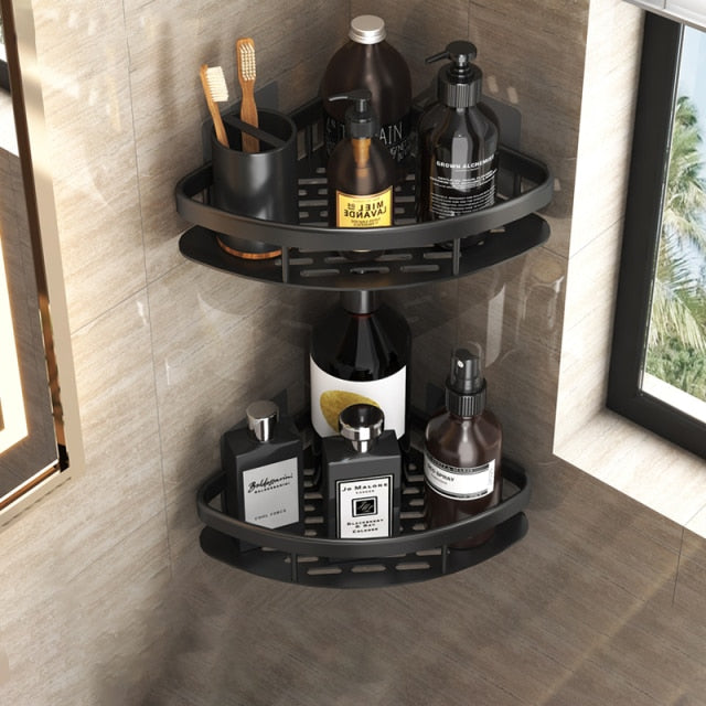 Modern Metal Bathroom Shelf | Durable Suction Cup Storage for Space-Saving Organization 8