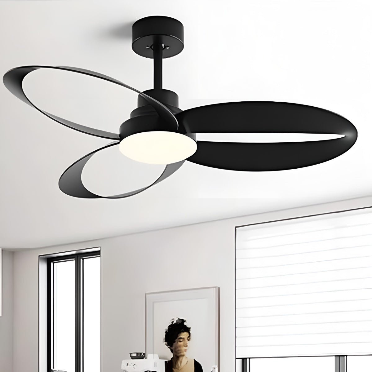 Modern Minimalist Ceiling Fan with LED Light & Remote Control | Stylish Bedroom Ceiling Fan for Year-Round Comfort 2